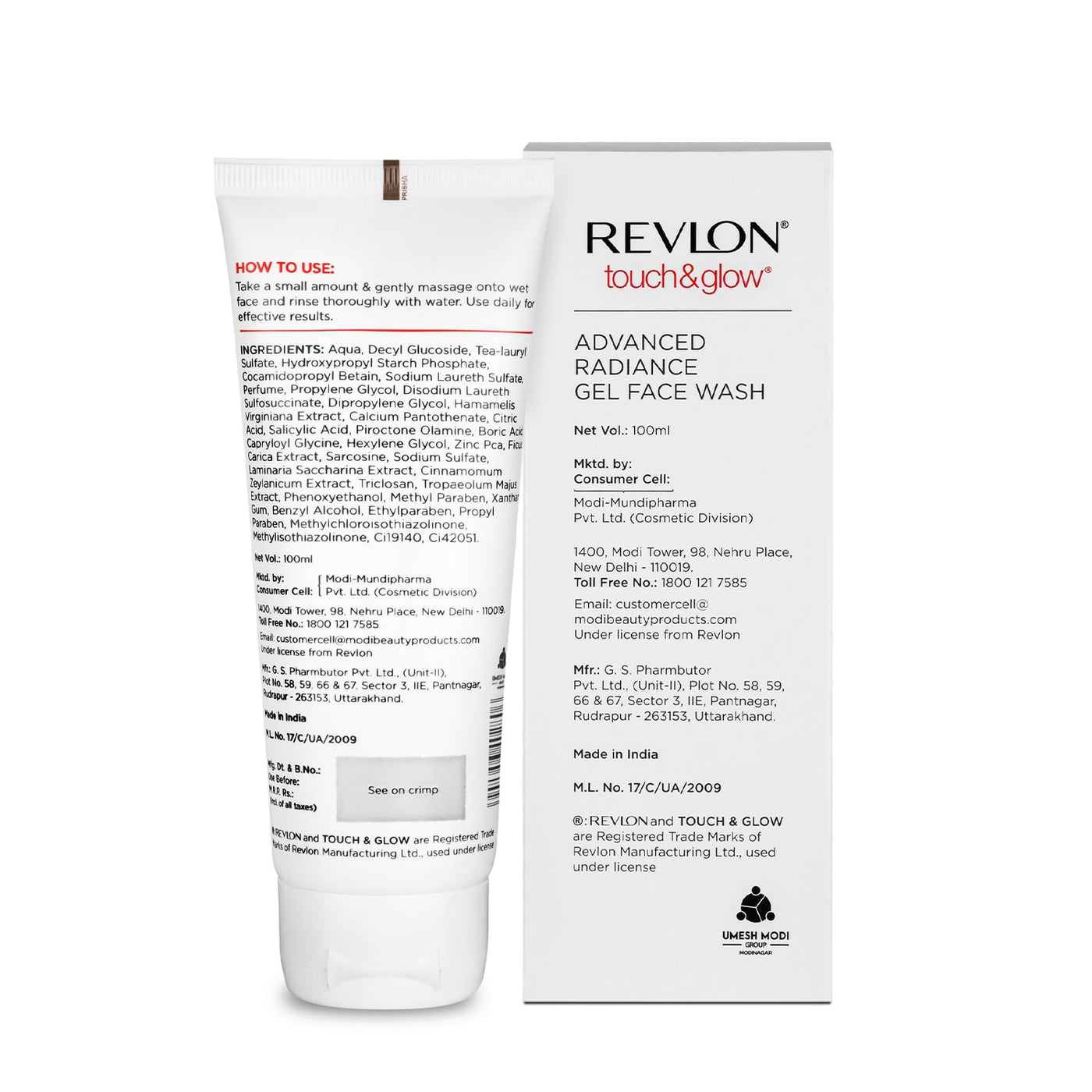 Revlon Touch & Glow Advanced Radiance Gel Face Wash | Buy Online
