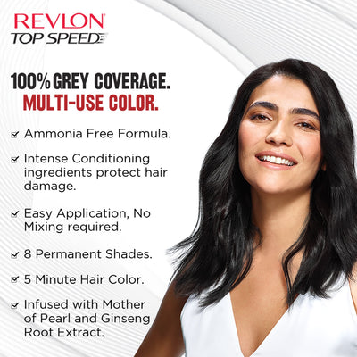 Revlon Top Speed Hair Color 100% Grey Coverage Ammonia Free
