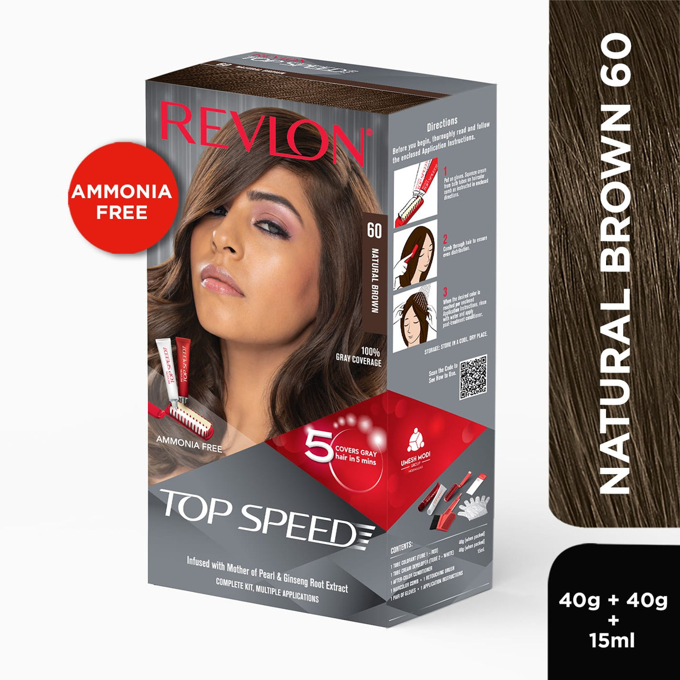 Revlon Top Speed Hair Color Natural Brown Hair Color Ammonia Free