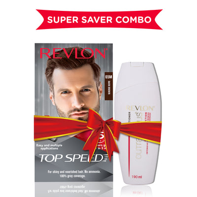 Revlon Top Speed Hair Color for Men (With Outrageous Conditioner 190 ml)