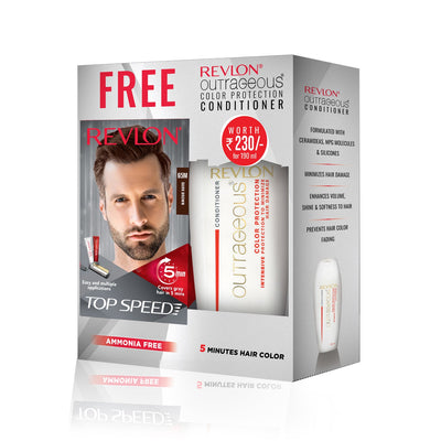 🎁 Revlon Top Speed Hair Color for Men (With Outrageous Conditioner 190 ml) (Discount)