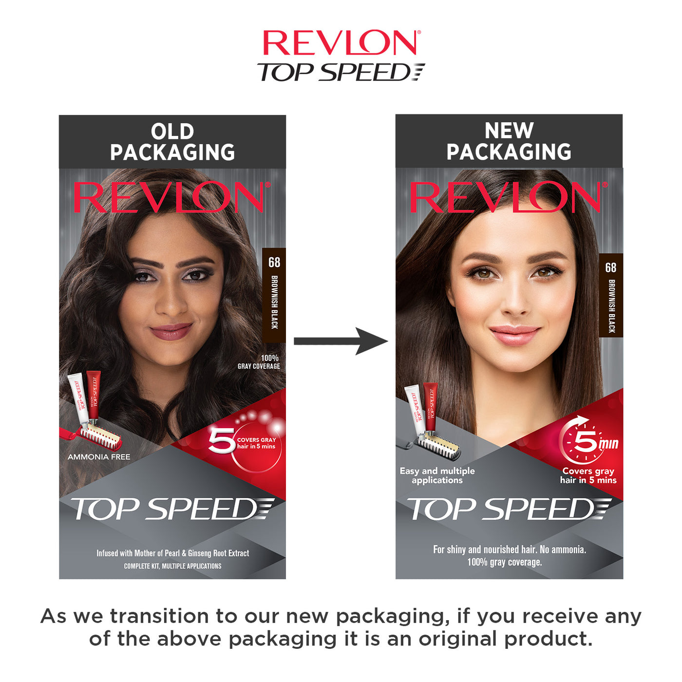 Top Speed Hair Color-Woman With Free Revlon Touch & Glow Advanced Radiance Cream Facewash