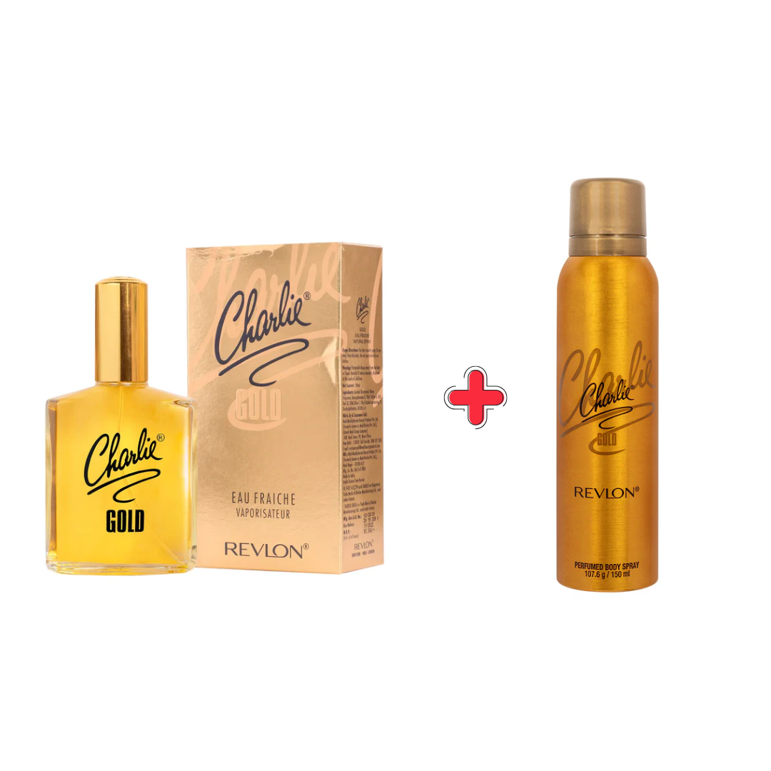 Revlon Charlie Gold Perfume and Body Spray Combo Pack