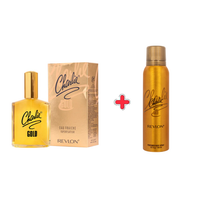🎁 Revlon Charlie Gold Perfume and Body Spray Combo Pack (Discount)