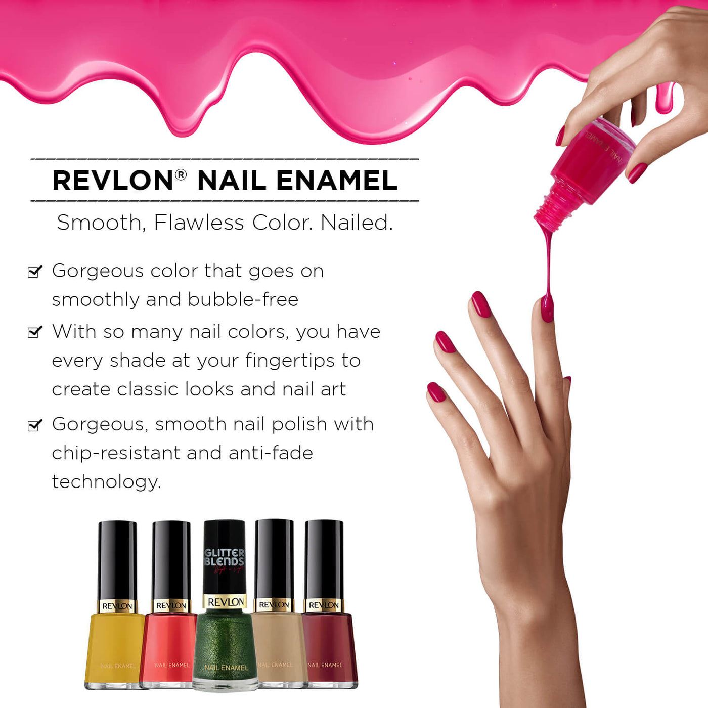Revlon Super Lustrous Nail Enamel Color Shine Combo Buy 2 Get 2 - Special Offer