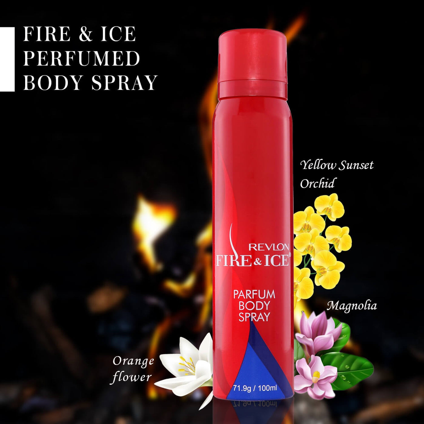 Revlon Fire & Ice Parfum Body Spray Pack Of 3 Combo (Fire & Ice Cool Parfum Body Spray + Fire & Ice Cool Parfum Body Spray + Fire & Ice Redparfum Body Spray 100 Ml