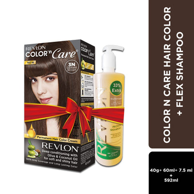 Revlon Color N Care Hair Color + Flex Dry & Damaged Shampoo