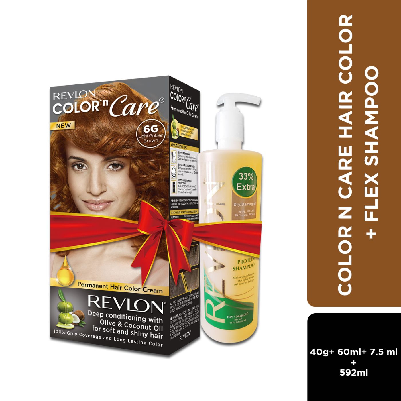 Revlon Color N Care Hair Color + Flex Dry & Damaged Shampoo